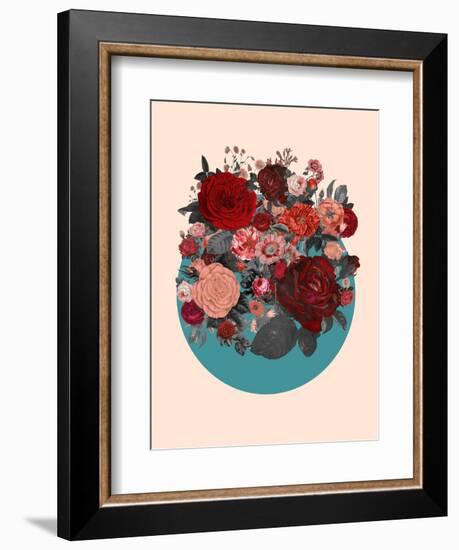 Red Floral Collage-null-Framed Art Print