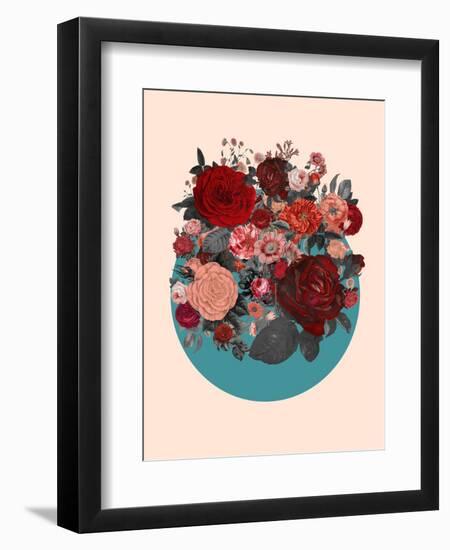 Red Floral Collage-null-Framed Art Print