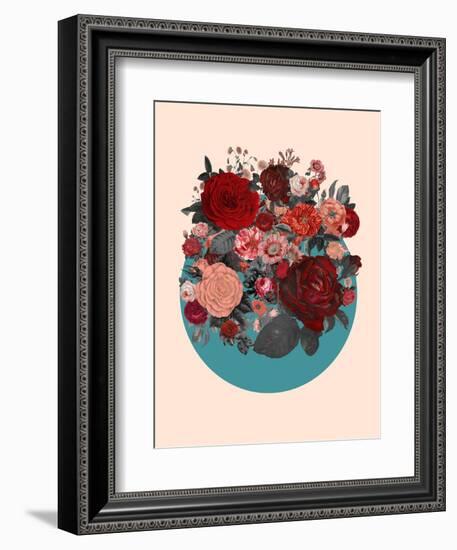 Red Floral Collage-null-Framed Art Print