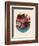 Red Floral Collage-null-Framed Premium Giclee Print