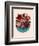 Red Floral Collage-null-Framed Premium Giclee Print