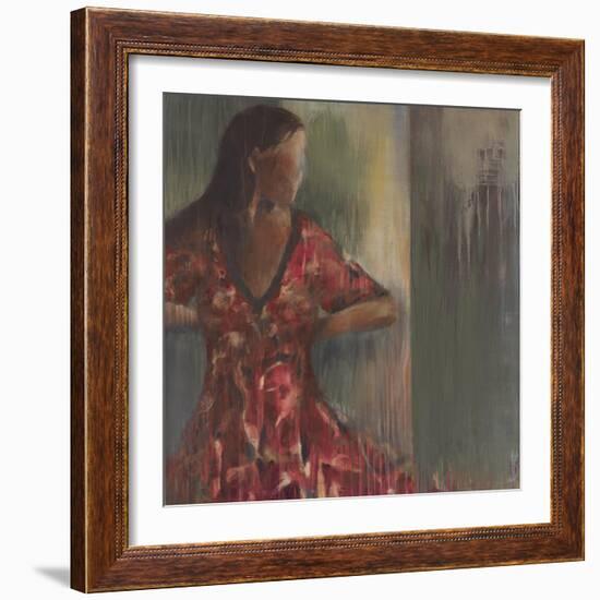 Red Floral Dress-Terri Burris-Framed Art Print