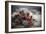 Red Flowers Bloom From A Cactus On The Desert Floor - Joshua Tree National Park-Dan Holz-Framed Photographic Print