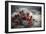 Red Flowers Bloom From A Cactus On The Desert Floor - Joshua Tree National Park-Dan Holz-Framed Photographic Print