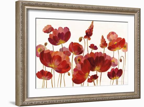 Red Flowers on White Crop-Silvia Vassileva-Framed Art Print