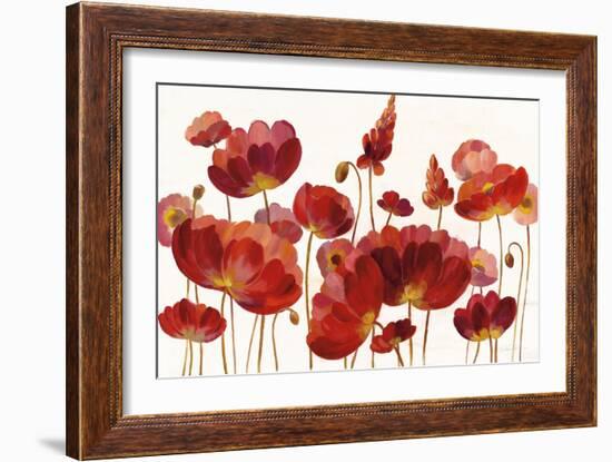 Red Flowers on White Crop-Silvia Vassileva-Framed Art Print