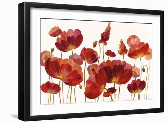 Red Flowers on White Crop-Silvia Vassileva-Framed Art Print