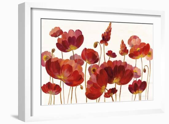 Red Flowers on White Crop-Silvia Vassileva-Framed Art Print