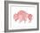 Red Folk Art Buffalo-Kerstin Stock-Framed Art Print