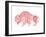 Red Folk Art Buffalo-Kerstin Stock-Framed Art Print