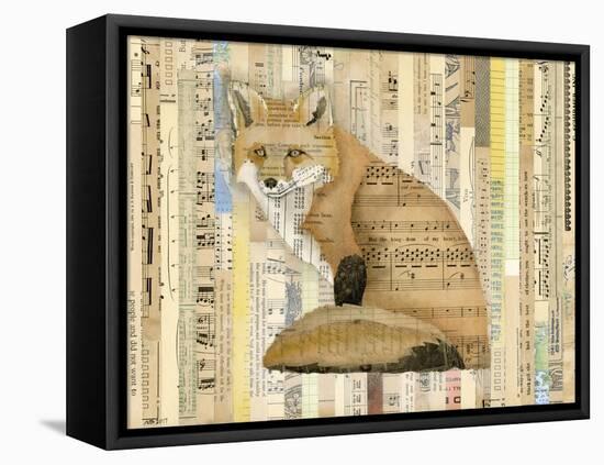 Red Fox Collage II-Nikki Galapon-Framed Stretched Canvas