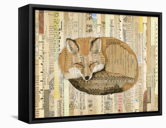 Red Fox Collage III-Nikki Galapon-Framed Stretched Canvas