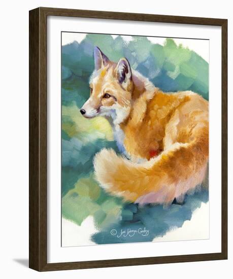 Red Fox on Green-Joni Johnson-Godsy-Framed Giclee Print