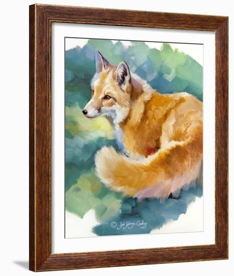 Red Fox on Green-Joni Johnson-Godsy-Framed Giclee Print