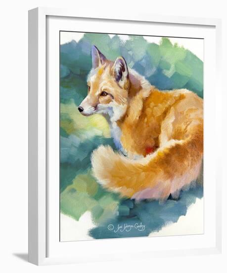 Red Fox on Green-Joni Johnson-Godsy-Framed Giclee Print