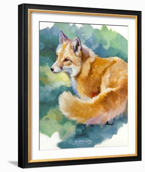 Red Fox on Green-Joni Johnson-Godsy-Framed Giclee Print