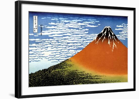 Red Fuji, Fine Wind Clear Morning-Katsushika Hokusai-Framed Art Print