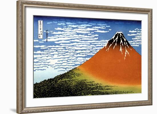 Red Fuji, Fine Wind Clear Morning-Katsushika Hokusai-Framed Art Print