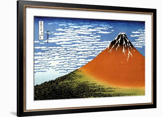 Red Fuji, Fine Wind Clear Morning-Katsushika Hokusai-Framed Art Print