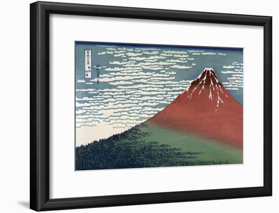 Red Fuji or South Wind, Clear Sky-Katsushika Hokusai-Framed Art Print