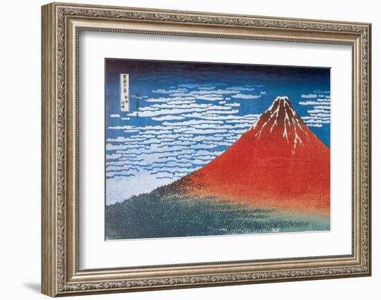 Red Fuji, South Wind, Clear Sky-Katsushika Hokusai-Framed Art Print