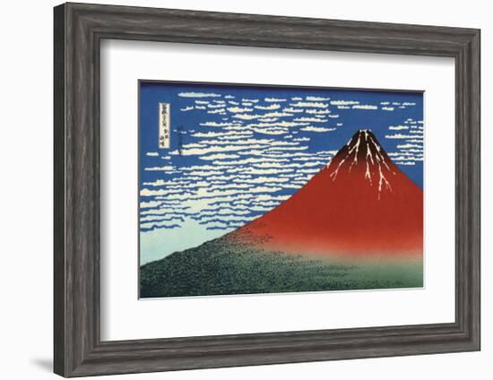 Red Fuji-Katsushika Hokusai-Framed Giclee Print