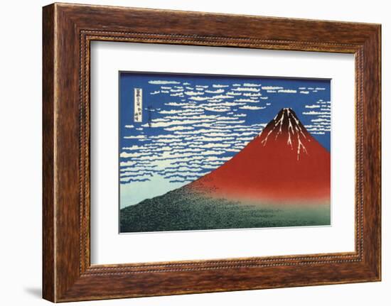 Red Fuji-Katsushika Hokusai-Framed Giclee Print