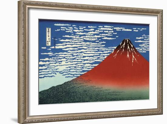 Red Fuji-Katsushika Hokusai-Framed Giclee Print