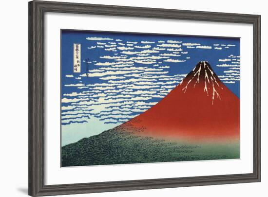 Red Fuji-Katsushika Hokusai-Framed Giclee Print