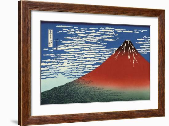 Red Fuji-Katsushika Hokusai-Framed Giclee Print