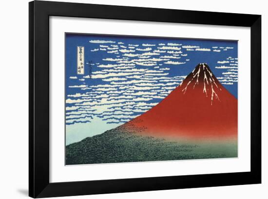 Red Fuji-Katsushika Hokusai-Framed Giclee Print