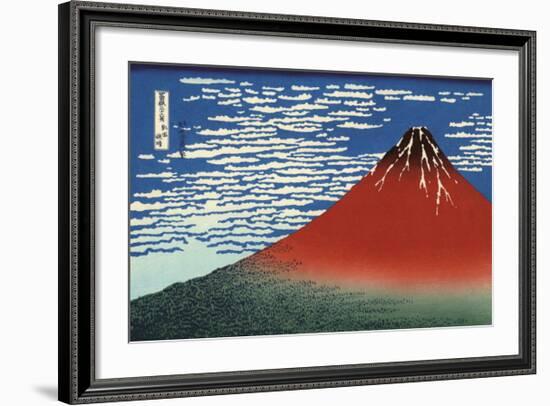 Red Fuji-Katsushika Hokusai-Framed Giclee Print