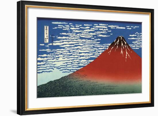 Red Fuji-Katsushika Hokusai-Framed Giclee Print