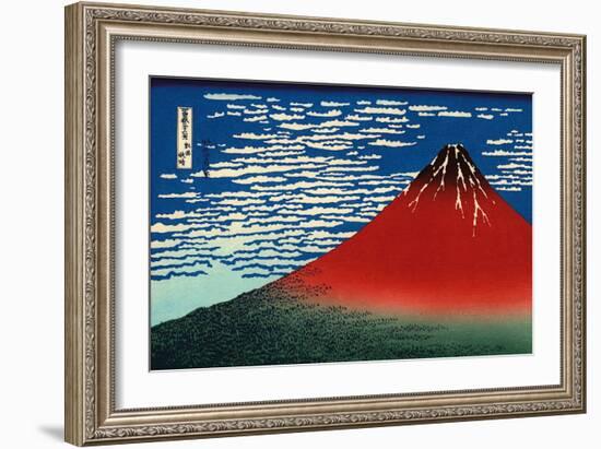 Red Fuji-Katsushika Hokusai-Framed Art Print