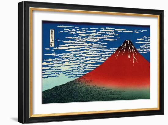 Red Fuji-Katsushika Hokusai-Framed Art Print