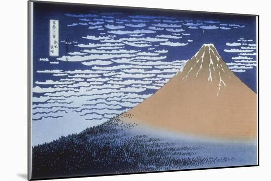 Red Fuji-Katsushika Hokusai-Mounted Giclee Print