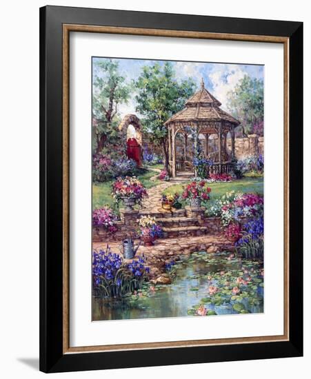 Red Garden Gate-Barbara Mock-Framed Giclee Print