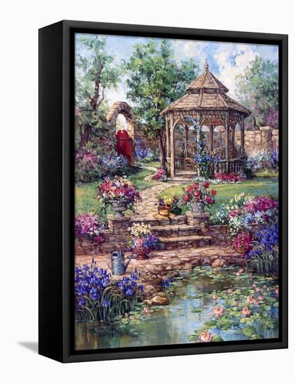 Red Garden Gate-Barbara Mock-Framed Premier Image Canvas