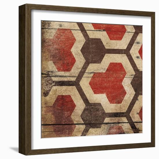 Red Geo 7-Jace Grey-Framed Art Print