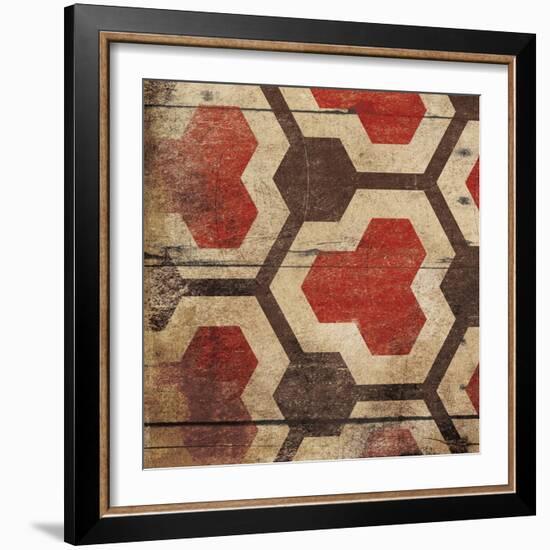 Red Geo 7-Jace Grey-Framed Art Print