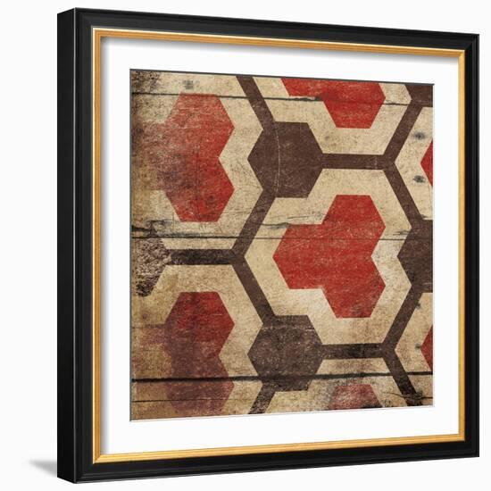 Red Geo 7-Jace Grey-Framed Art Print