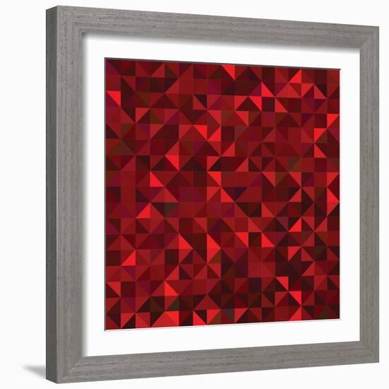 Red Geometric Background. Vector Mosaic Pattern-ESSL-Framed Photographic Print