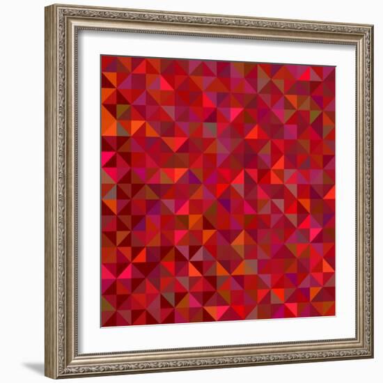 Red Geometric Background. Vector Mosaic Pattern-ESSL-Framed Art Print