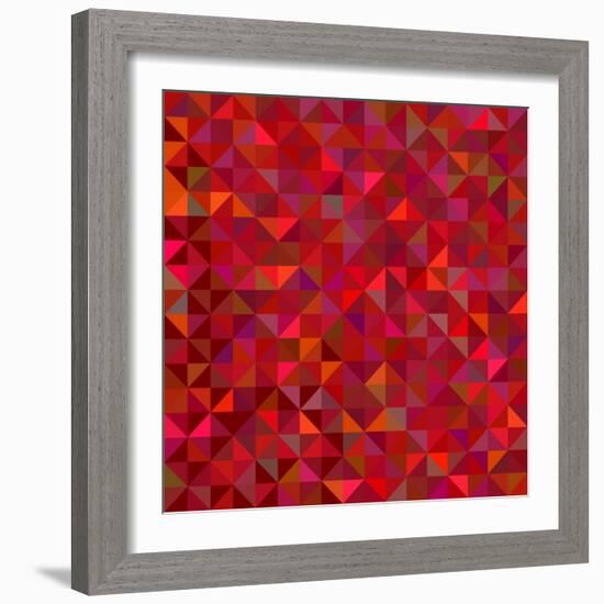 Red Geometric Background. Vector Mosaic Pattern-ESSL-Framed Art Print