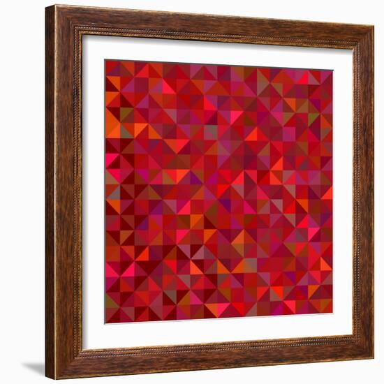 Red Geometric Background. Vector Mosaic Pattern-ESSL-Framed Art Print