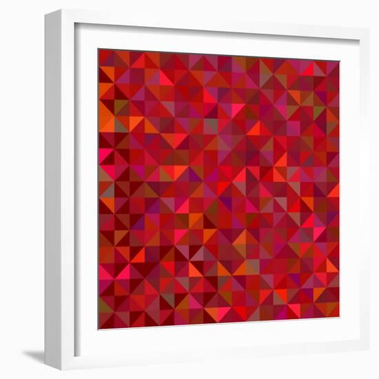 Red Geometric Background. Vector Mosaic Pattern-ESSL-Framed Art Print