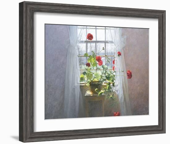 Red Geraniums (small)-Peter   Poskas-Framed Art Print