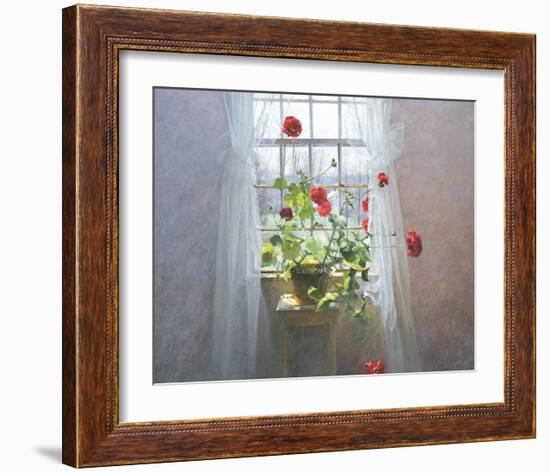 Red Geraniums (small)-Peter   Poskas-Framed Art Print