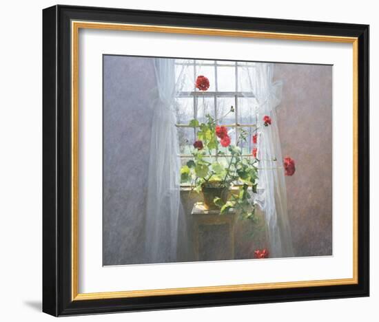 Red Geraniums (small)-Peter   Poskas-Framed Art Print