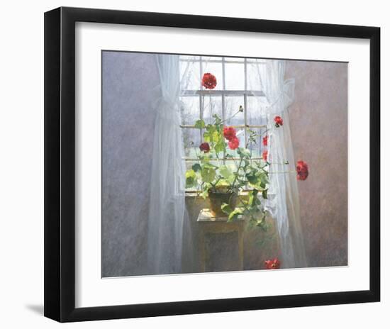 Red Geraniums (small)-Peter   Poskas-Framed Art Print